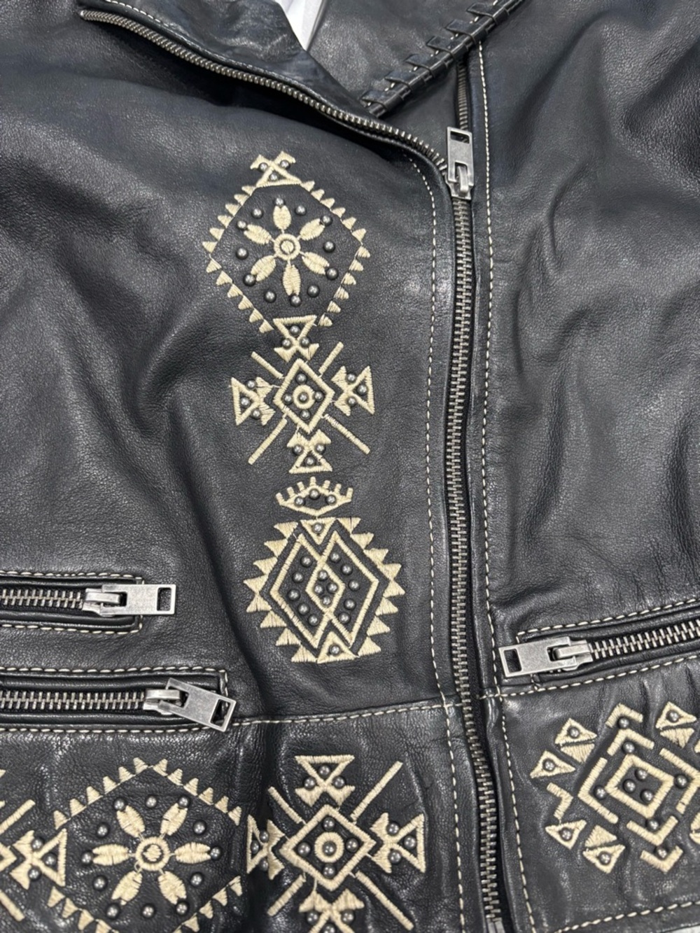 Free People Mauritius Francy Fringe Leather Jacket  NWT Size 9/10 Sold Out - Picture 12 of 16